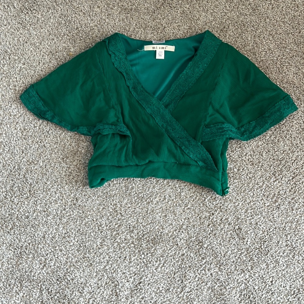 Green Crop Top